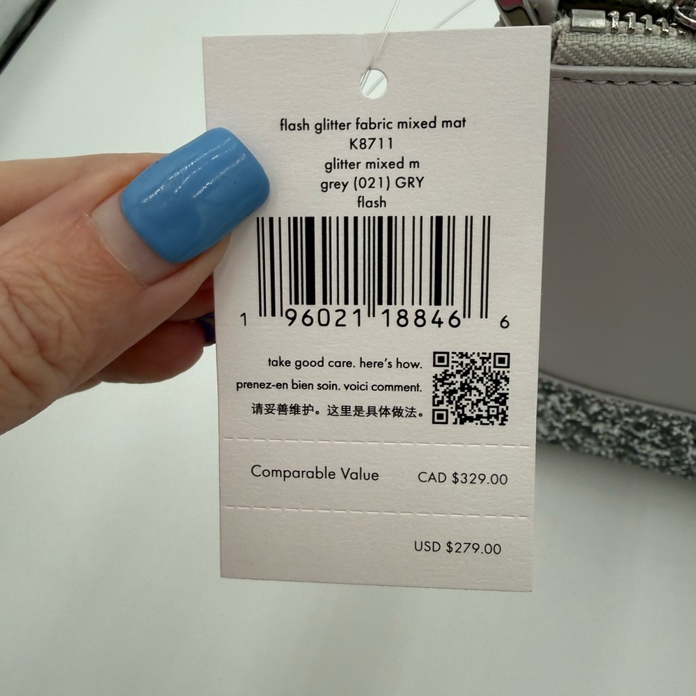 kate spade Light Gray Crossbody with Silver Glitter Base - Picture 11 of 11